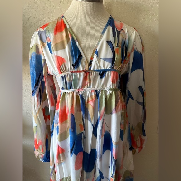 NWT abstract floral print maxi dress size S - Picture 9 of 11